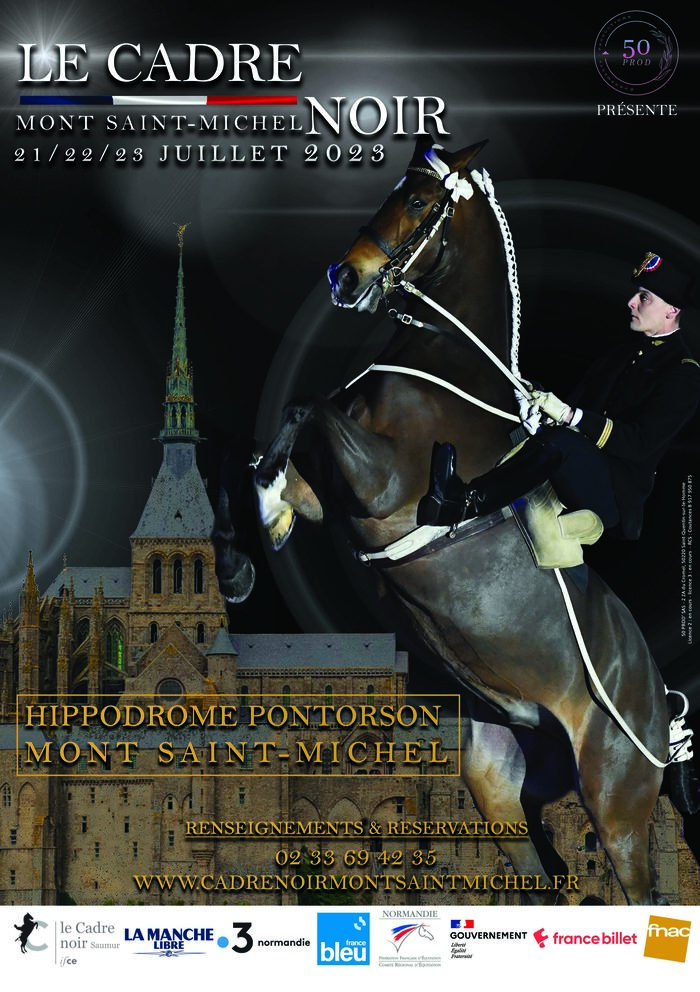 affiche spectacle équestre - Cadre noir au Mont Saint Michel