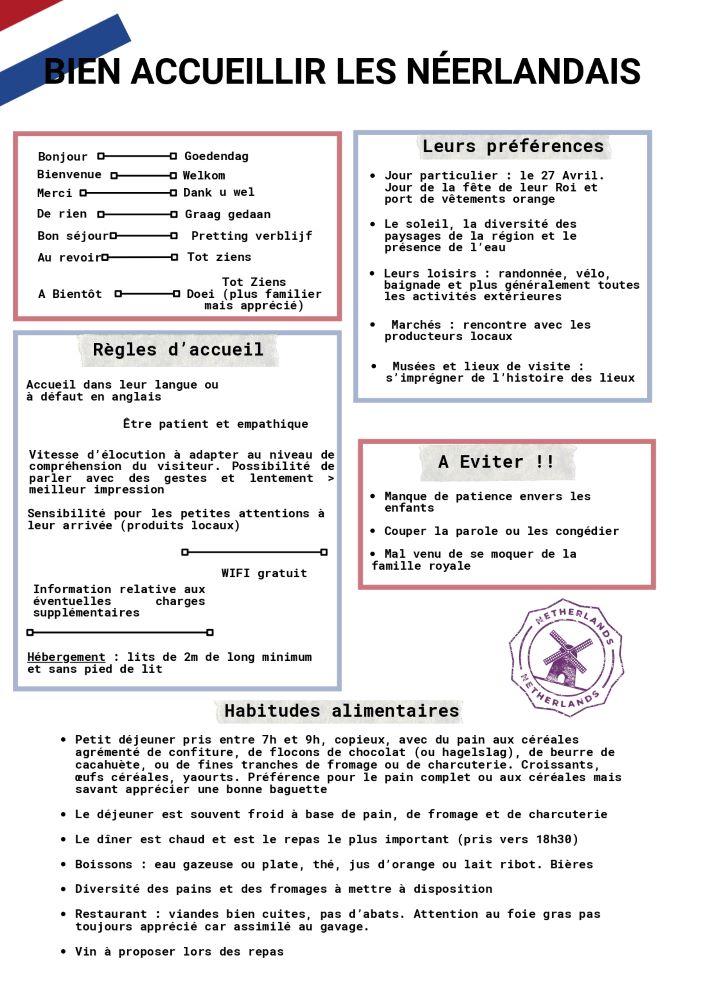 Bien accueillir les touristes étrangers NL