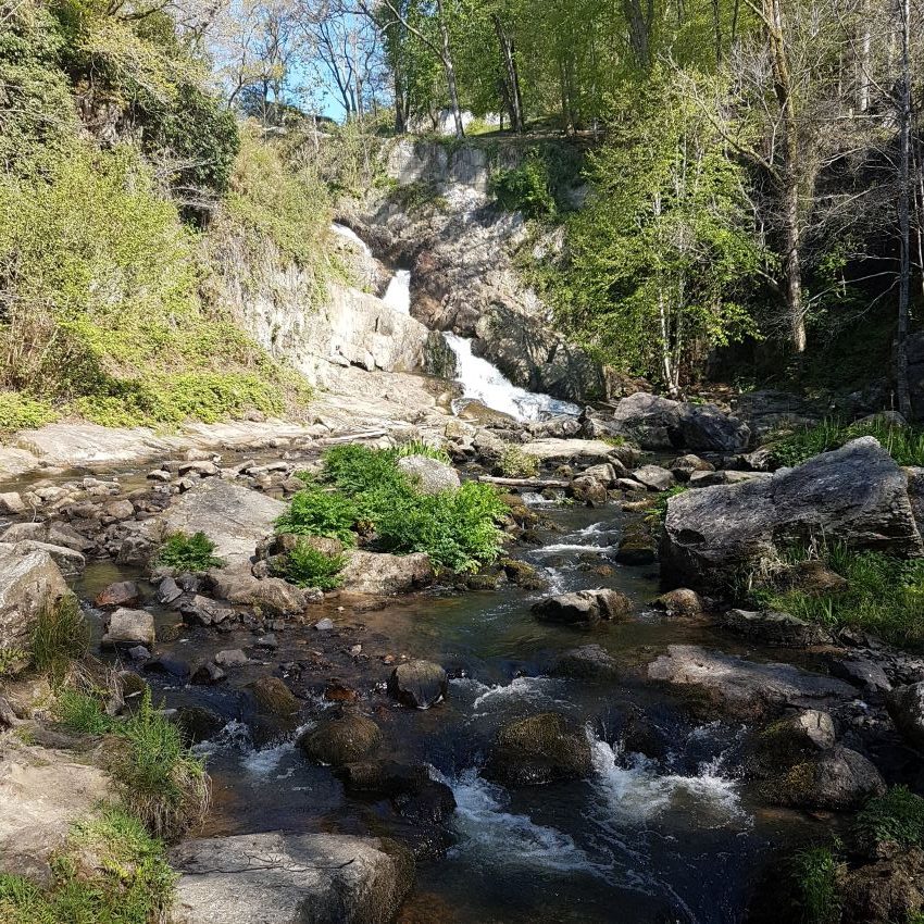 chemin entre les cascades