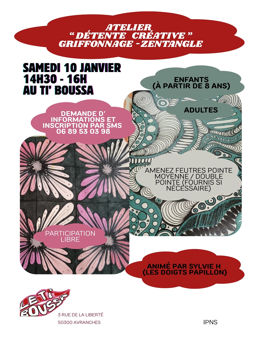 Atelier détente créative « griffonnage et zentangle »