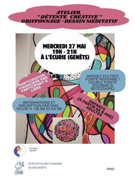 Atelier détente créative « griffonnage – dessin méditatif »