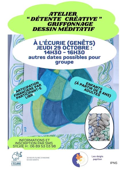 Atelier détente créative « griffonnage – dessin méditatif »