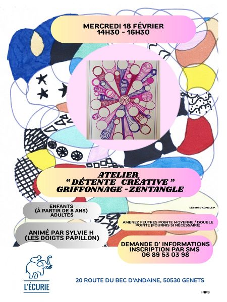 Atelier détente créative « griffonnage – zentangle »