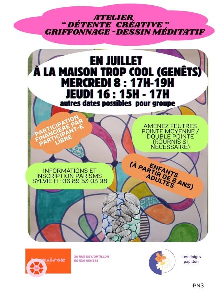 Atelier détente créative « griffonnage – dessin méditatif »