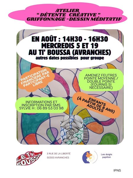 Atelier détente créative « griffonnage – dessin méditatif »