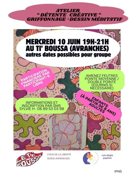 Atelier détente créative « griffonnage – dessin méditatif »
