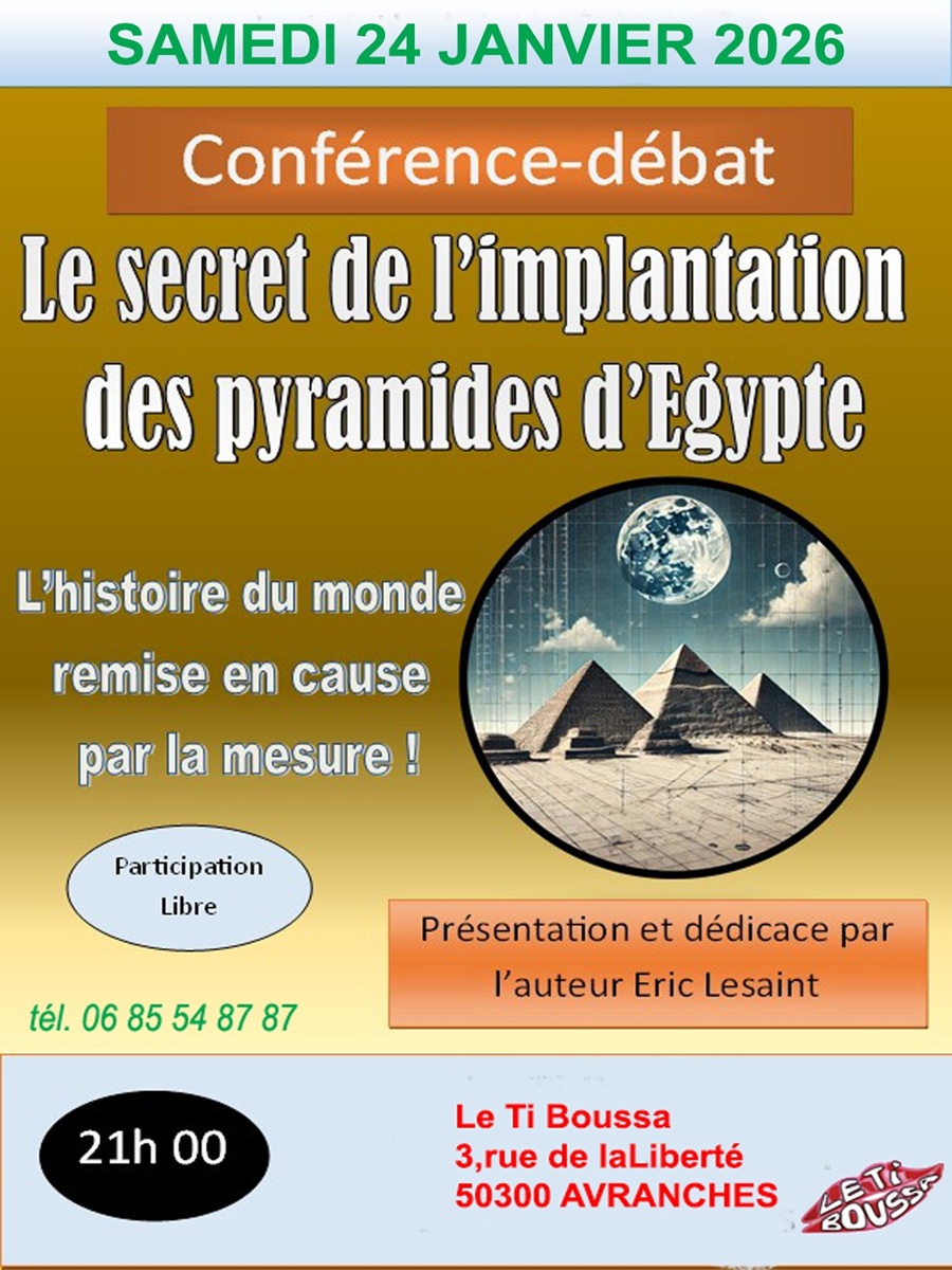 Conférence-débat « Le secret de l&rsquo;implantation des pyramides d&rsquo;Egypte »