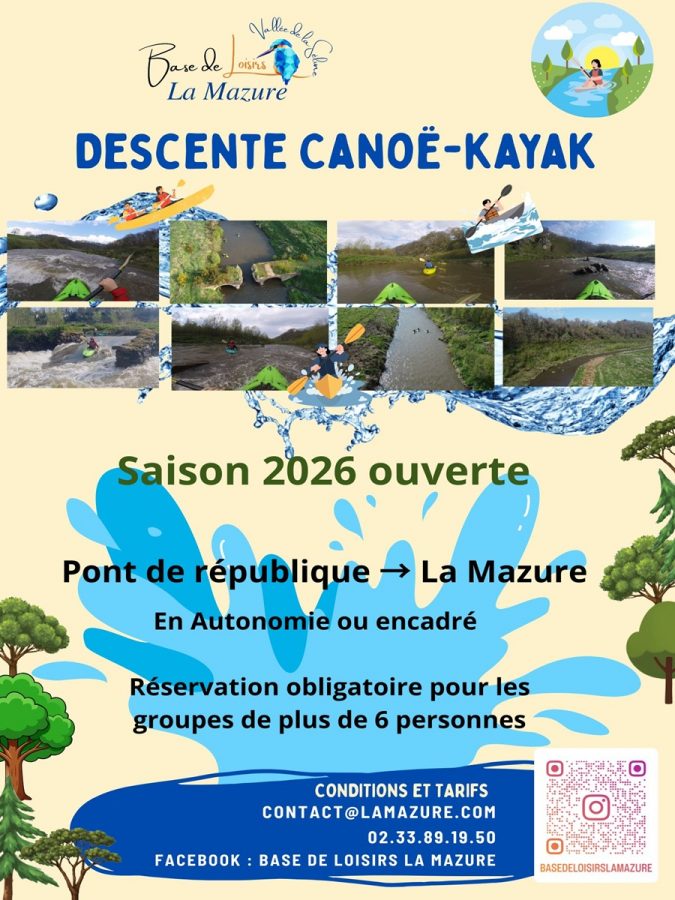 Descentecanoekayak-basedeloisirslaMazure-saison2026
