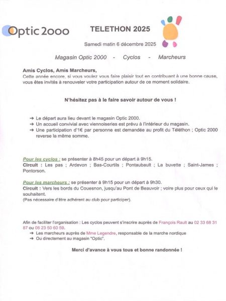 Marcher ou pédaler pour le Téléthon