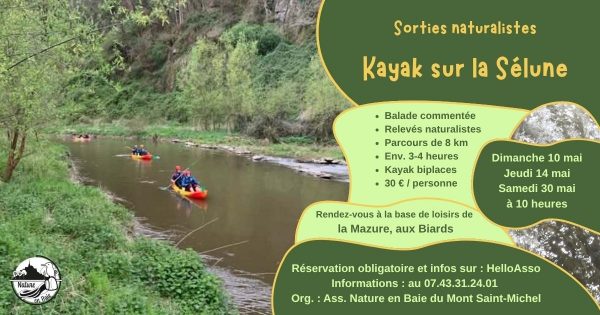 Sortie naturaliste en kayak sur la Sélune