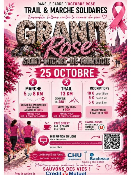 Trail et marche solidaire « Granit rose » dans le cadre d&rsquo;Octobre Rose